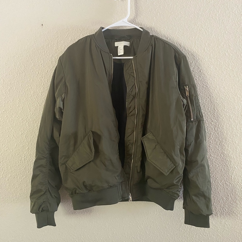 H&M Green Bomber Jacket - NWOT